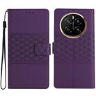 For Honor Magic7 Diamond Embossed Skin Feel Leather Phone Case(Purple) - 1