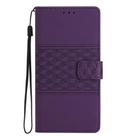 For Honor Magic7 Diamond Embossed Skin Feel Leather Phone Case(Purple) - 2