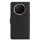 For Honor Magic7 Diamond Embossed Skin Feel Leather Phone Case(Black) - 3