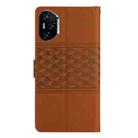 For Honor 400 Pro Global 160.8mm Diamond Embossed Skin Feel Leather Phone Case(Brown) - 3