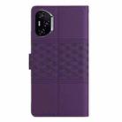 For Honor 400 Pro Global 160.8mm Diamond Embossed Skin Feel Leather Phone Case(Purple) - 3