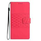 For Honor 400 Pro Global 160.8mm Diamond Embossed Skin Feel Leather Phone Case(Red) - 2