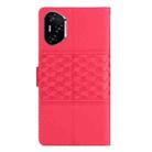 For Honor 400 Pro Global 160.8mm Diamond Embossed Skin Feel Leather Phone Case(Red) - 3