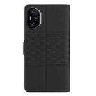 For Honor 400 Pro Global 160.8mm Diamond Embossed Skin Feel Leather Phone Case(Black) - 3