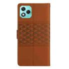 For Honor 400 Lite Global Diamond Embossed Skin Feel Leather Phone Case(Brown) - 3