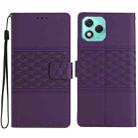 For Honor 400 Lite Global Diamond Embossed Skin Feel Leather Phone Case(Purple) - 1