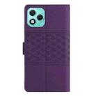 For Honor 400 Lite Global Diamond Embossed Skin Feel Leather Phone Case(Purple) - 3