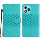 For Honor 400 Lite Global Diamond Embossed Skin Feel Leather Phone Case(Blue) - 1