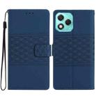 For Honor 400 Lite Global Diamond Embossed Skin Feel Leather Phone Case(Dark Blue) - 1