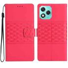 For Honor 400 Lite Global Diamond Embossed Skin Feel Leather Phone Case(Red) - 1