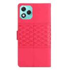 For Honor 400 Lite Global Diamond Embossed Skin Feel Leather Phone Case(Red) - 3