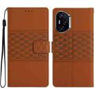 For Honor 400 Global 156.5mm Diamond Embossed Skin Feel Leather Phone Case(Brown) - 1
