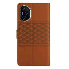 For Honor 400 Global 156.5mm Diamond Embossed Skin Feel Leather Phone Case(Brown) - 3