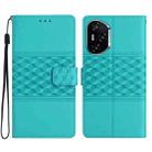 For Honor 400 Global 156.5mm Diamond Embossed Skin Feel Leather Phone Case(Blue) - 1