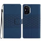 For Honor 400 Global 156.5mm Diamond Embossed Skin Feel Leather Phone Case(Dark Blue) - 1
