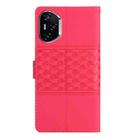 For Honor 400 Global 156.5mm Diamond Embossed Skin Feel Leather Phone Case(Red) - 3