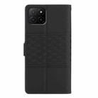 For Honor X5b Diamond Embossed Skin Feel Leather Phone Case(Black) - 3