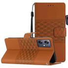 For Motorola Moto G14 4G Diamond Embossed Skin Feel Leather Phone Case(Brown) - 1