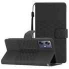 For Motorola Moto G14 4G Diamond Embossed Skin Feel Leather Phone Case(Black) - 1