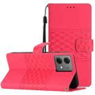 For Motorola Moto G84 5G Diamond Embossed Skin Feel Leather Phone Case(Red) - 1