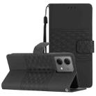 For Motorola Moto G84 5G Diamond Embossed Skin Feel Leather Phone Case(Black) - 1