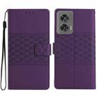 For Motorola Edge 50 Fusion Diamond Embossed Skin Feel Leather Phone Case(Purple) - 1