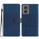 For Motorola Edge 50 Fusion Diamond Embossed Skin Feel Leather Phone Case(Dark Blue) - 1