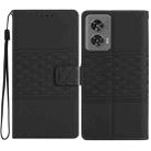 For Motorola Edge 50 Fusion Diamond Embossed Skin Feel Leather Phone Case(Black) - 1