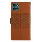 For Motorola Edge 50 5G Diamond Embossed Skin Feel Leather Phone Case(Brown) - 3