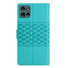 For Motorola Edge 50 5G Diamond Embossed Skin Feel Leather Phone Case(Blue) - 3