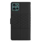 For Motorola Edge 50 5G Diamond Embossed Skin Feel Leather Phone Case(Black) - 3