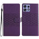 For Motorola Edge 50 Pro Diamond Embossed Skin Feel Leather Phone Case(Purple) - 1