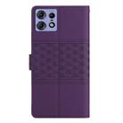 For Motorola Edge 50 Pro Diamond Embossed Skin Feel Leather Phone Case(Purple) - 3