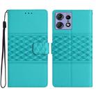 For Motorola Edge 50 Pro Diamond Embossed Skin Feel Leather Phone Case(Blue) - 1