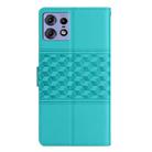 For Motorola Edge 50 Pro Diamond Embossed Skin Feel Leather Phone Case(Blue) - 3