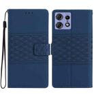 For Motorola Edge 50 Pro Diamond Embossed Skin Feel Leather Phone Case(Dark Blue) - 1