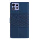 For Motorola Edge 50 Pro Diamond Embossed Skin Feel Leather Phone Case(Dark Blue) - 3