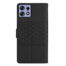 For Motorola Edge 50 Pro Diamond Embossed Skin Feel Leather Phone Case(Black) - 3