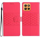 For Motorola Moto G15 Diamond Embossed Skin Feel Leather Phone Case(Red) - 1