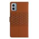 For Motorola Moto E15 Diamond Embossed Skin Feel Leather Phone Case(Brown) - 3