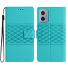 For Motorola Moto E15 Diamond Embossed Skin Feel Leather Phone Case(Blue) - 1
