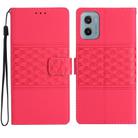 For Motorola Moto E15 Diamond Embossed Skin Feel Leather Phone Case(Red) - 1