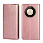 For Honor X50 5G Gloss Oil Solid Color Magnetic Leather Phone Case(Rose Gold) - 1