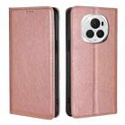 For Honor Magic6 Pro Gloss Oil Solid Color Magnetic Leather Phone Case(Rose Gold) - 1