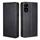 For Honor 200 Pro 5G Gloss Oil Solid Color Magnetic Leather Phone Case(Black) - 1