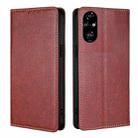 For Honor 200 Pro 5G Gloss Oil Solid Color Magnetic Leather Phone Case(Brown) - 1