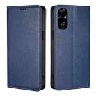 For Honor 200 Pro 5G Gloss Oil Solid Color Magnetic Leather Phone Case(Blue) - 1