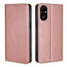 For Honor 200 Pro 5G Gloss Oil Solid Color Magnetic Leather Phone Case(Rose Gold) - 1