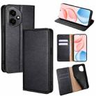 For Honor 400 Global 156.5mm Gloss Oil Solid Color Magnetic Leather Phone Case(Black) - 1