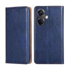 For OnePlus Nord CE3 5G Gloss Oil Solid Color Magnetic Leather Phone Case(Blue) - 1